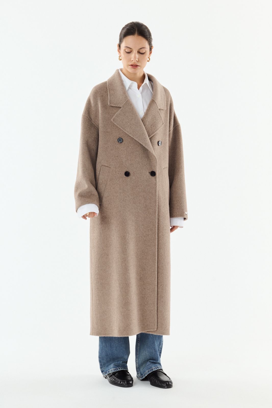 Jas Muriel taupe wool melange - Afbeelding 2