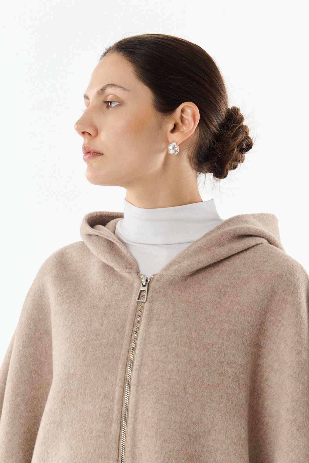 Cape Jordane taupe wol cashmere - Afbeelding 4