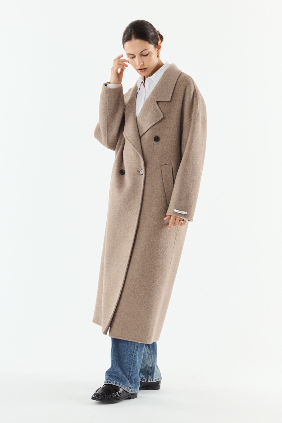 Jas Muriel taupe wool melange - Afbeelding 5