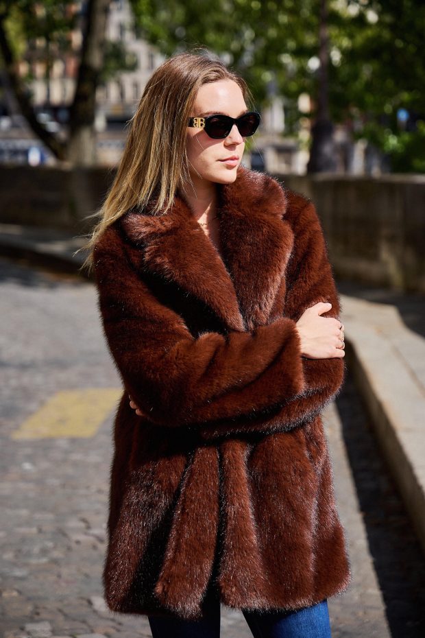 Faux fur coat Anastasia brown