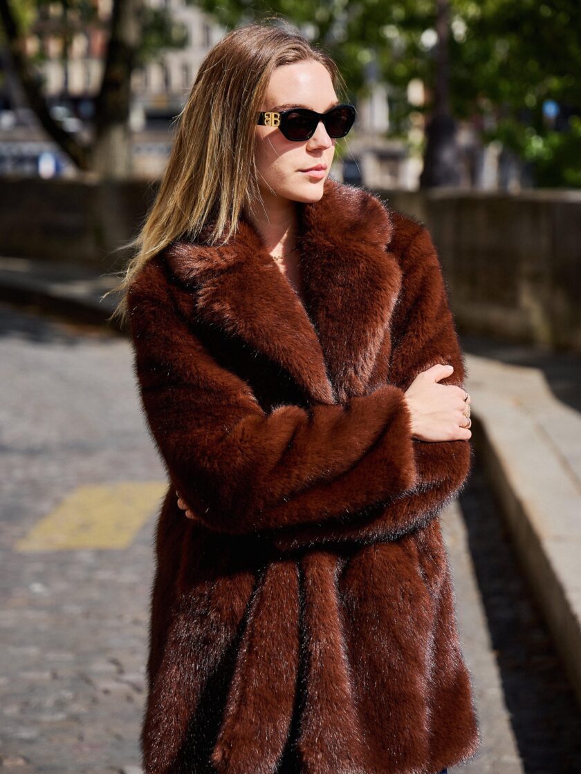 Faux fur coat Anastasia brown
