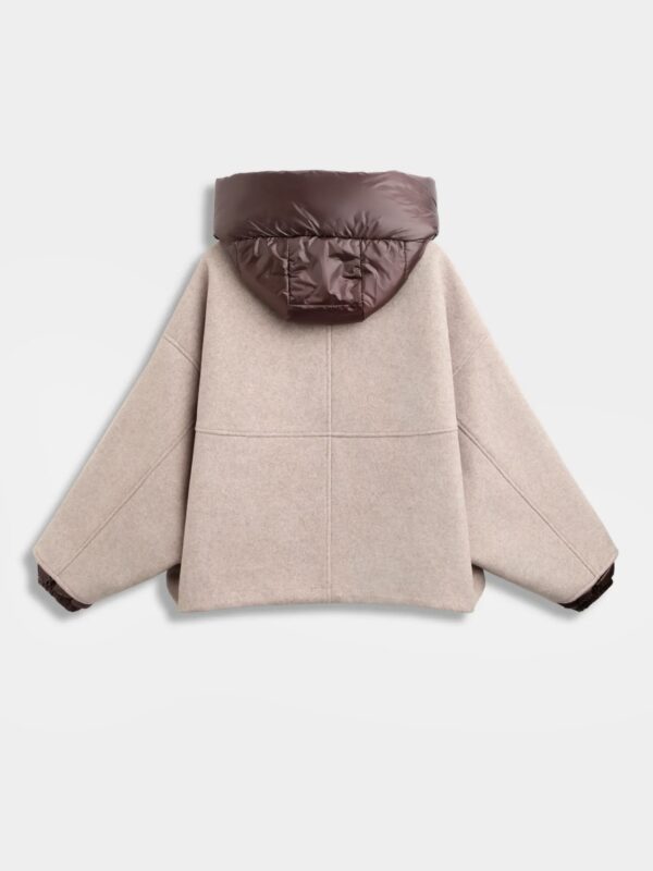 Bomber jacket met capuchon beige - Afbeelding 3