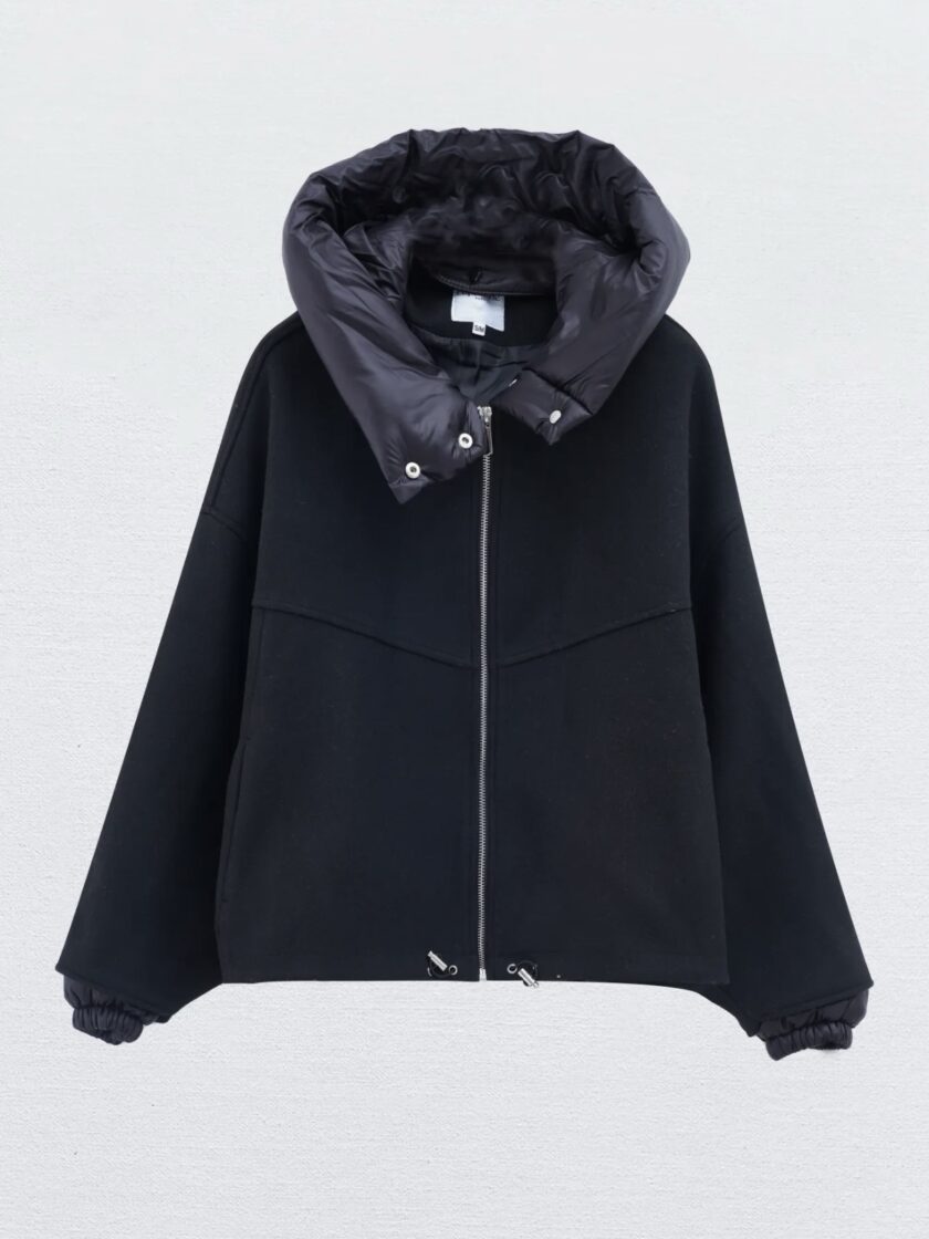 Bomber jacket met capuchon black
