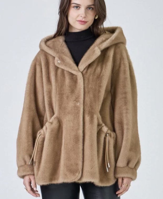 Faux Fur Coat Selena Camel
