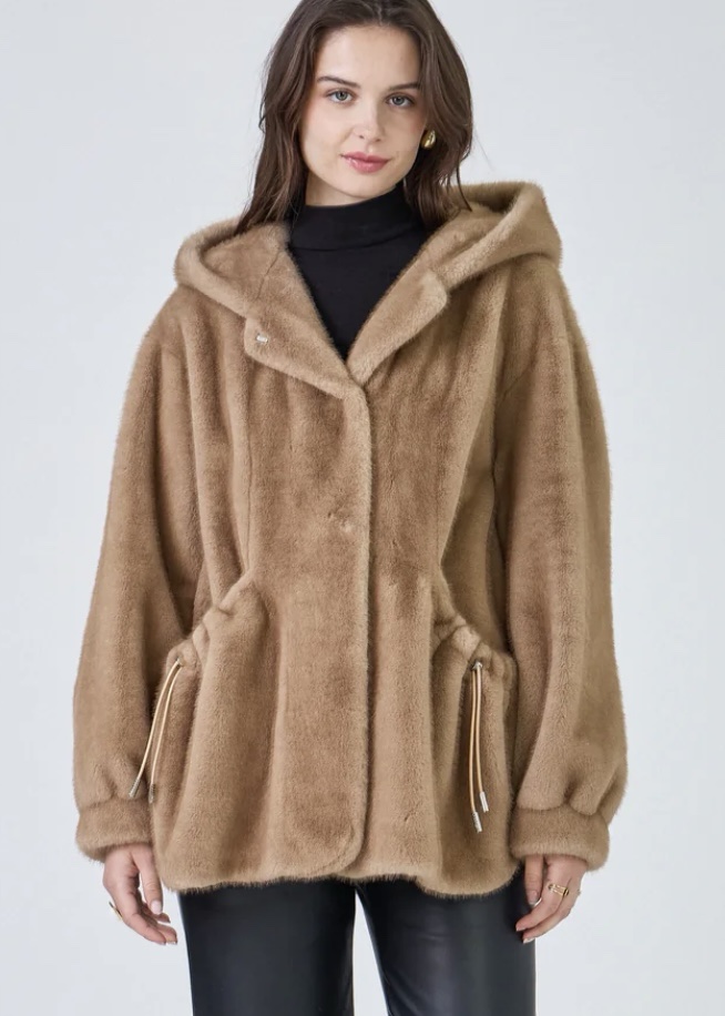 Faux Fur Coat Selena Camel