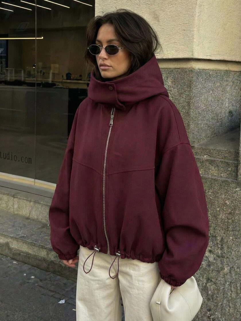 Jacket burgundy summer hoodie