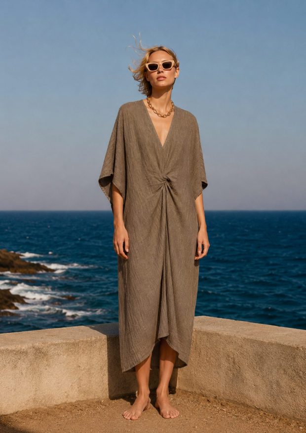 Dress camel 85% Viscose 15% Nylon one-size