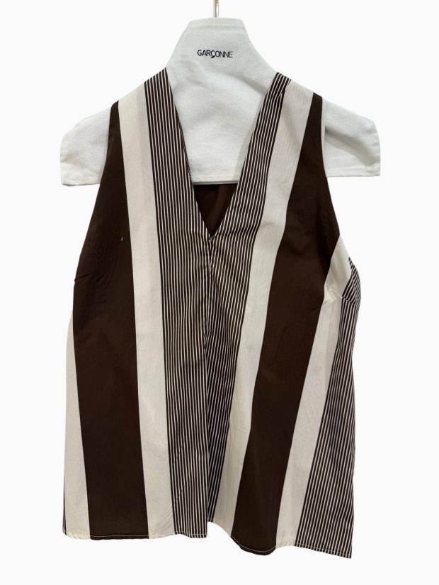 Stripe top brown/ white