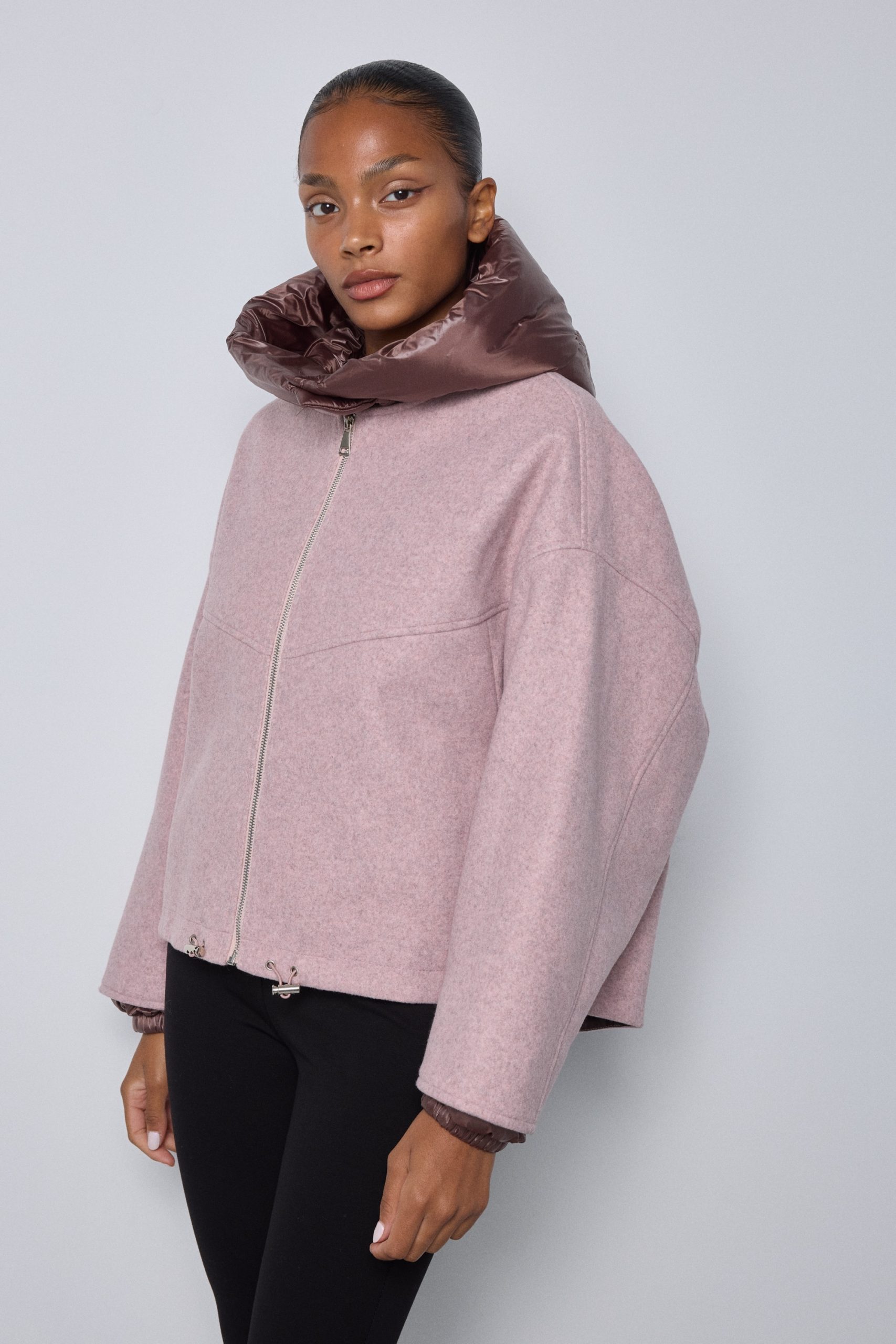Bomberjack pink with burgundy - Afbeelding 2