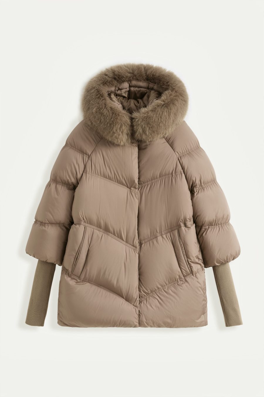 Jas Livia – Oversized winterjas met capuchon en afneembare faux fur kraag
