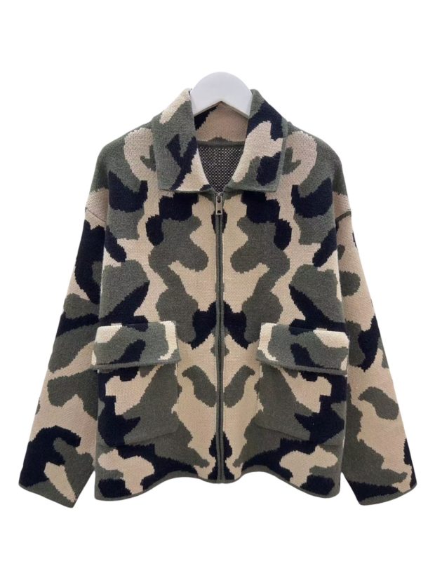 Camouflage cardigan