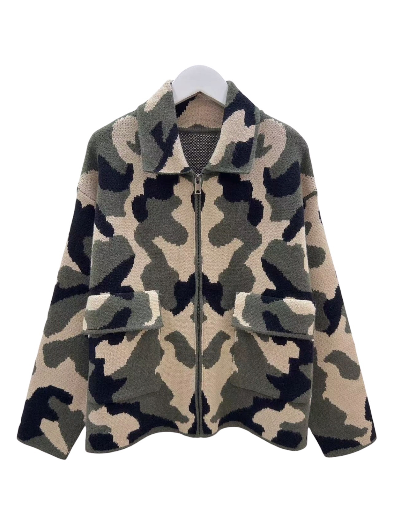 Camouflage cardigan
