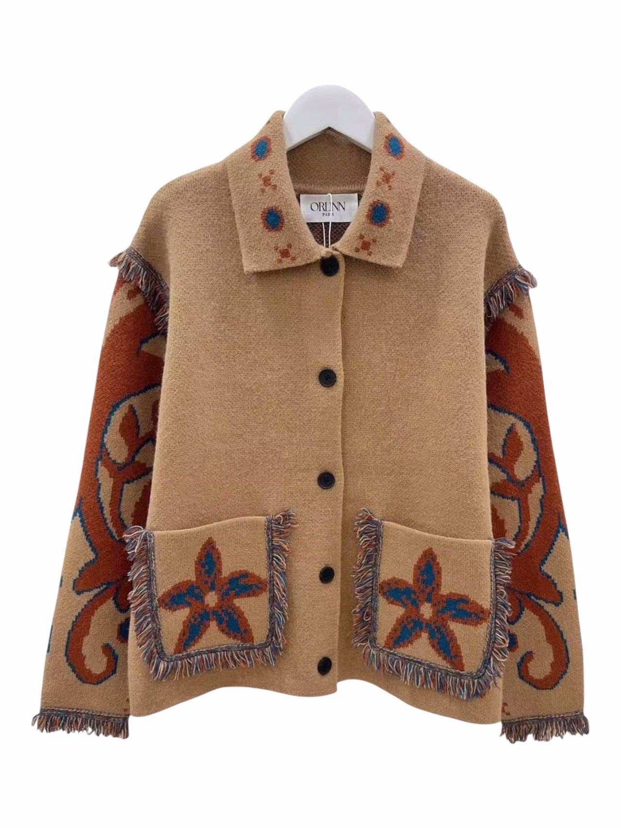 Flower jacquard knit jacket - Afbeelding 2